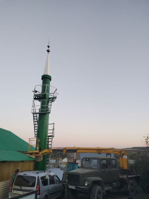 Керкәле авылының мәчет манарасын буяганнар