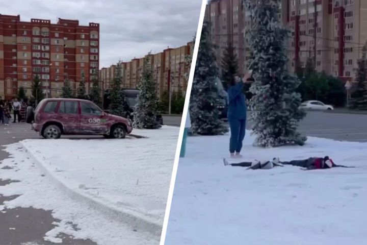 Әлмәттә кар яуган: шәһәрдә «Елки-10» фильмын төшерә башладылар